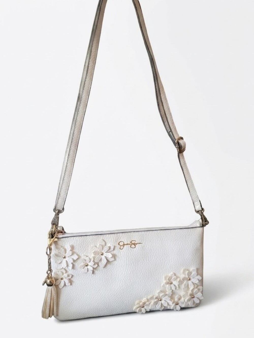 Jessica Simpson White Floral Applique Two Way Crossbody